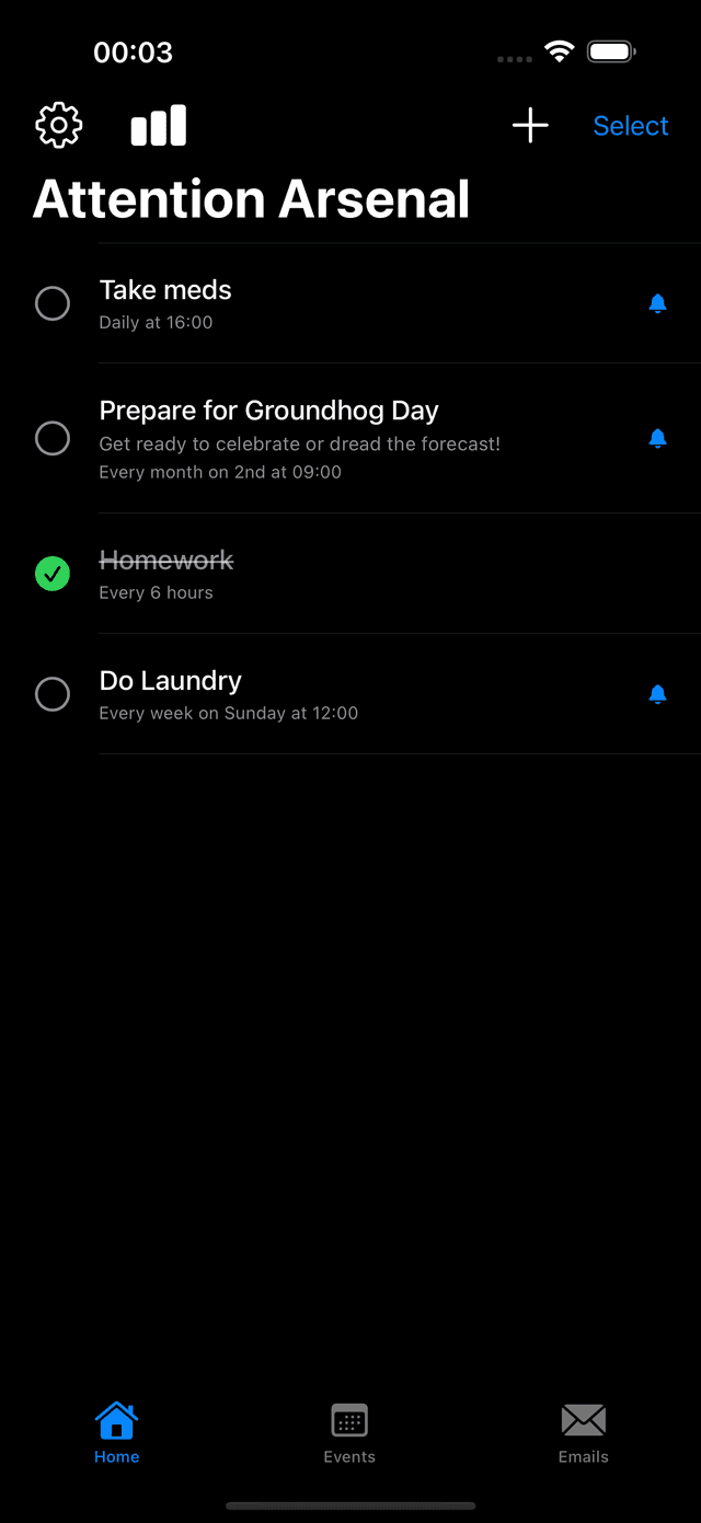 Attention Arsenal app screenshot